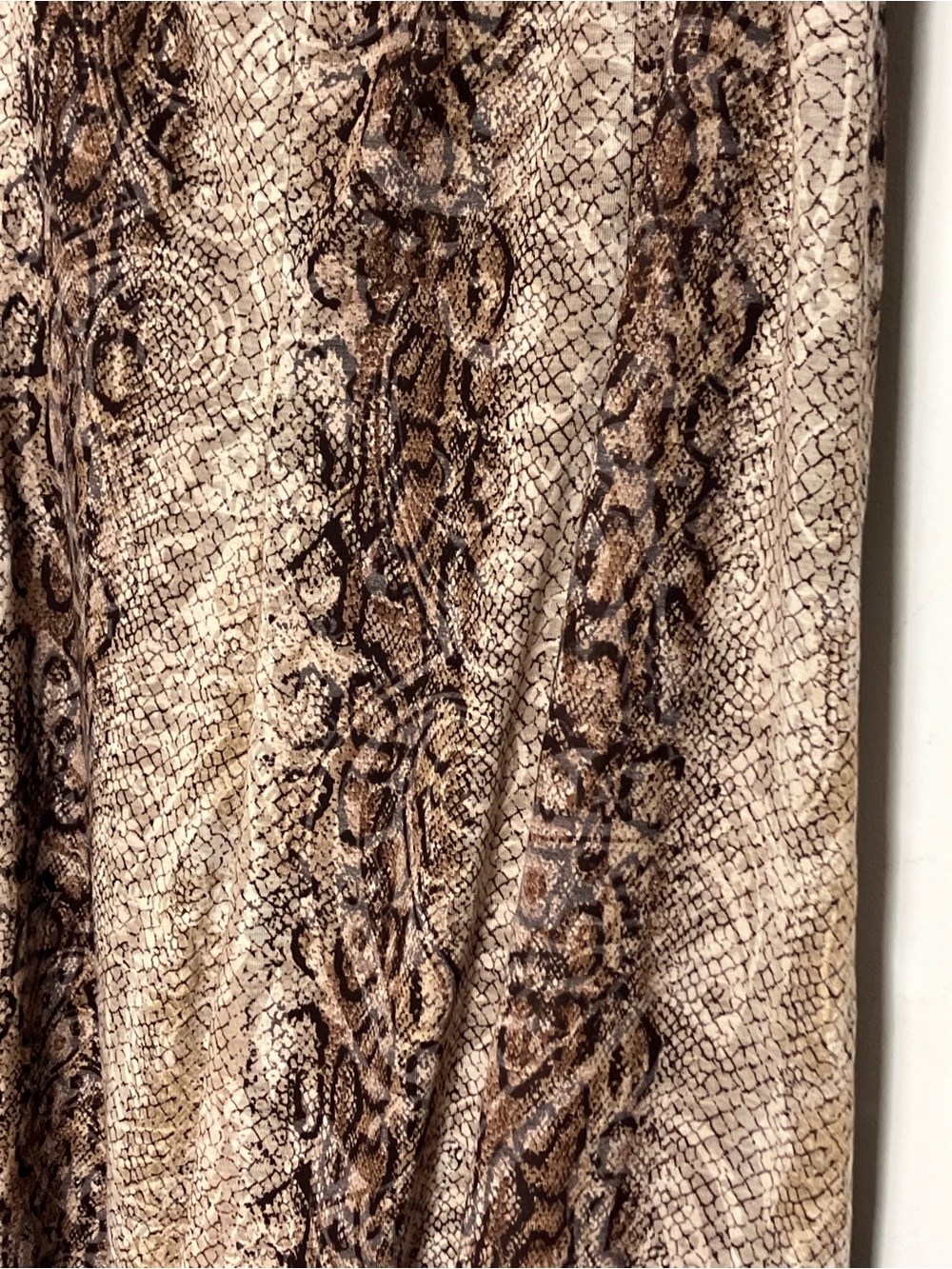 Vintage Y2K Requirements animal print snakeskin Midi Skirt lace trim Large - Picture 2 of 5